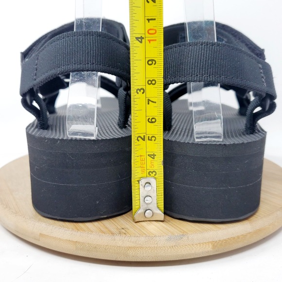 Teva Flatform Universal Sandals Womens 7 Black Platform Straps Chunky Shoes - Picture 8 of 12